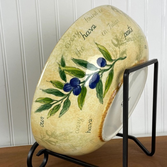 Olive Design Ceramic Italian Pasta Serving XL Rasp Bowl - Picture 4 of 4